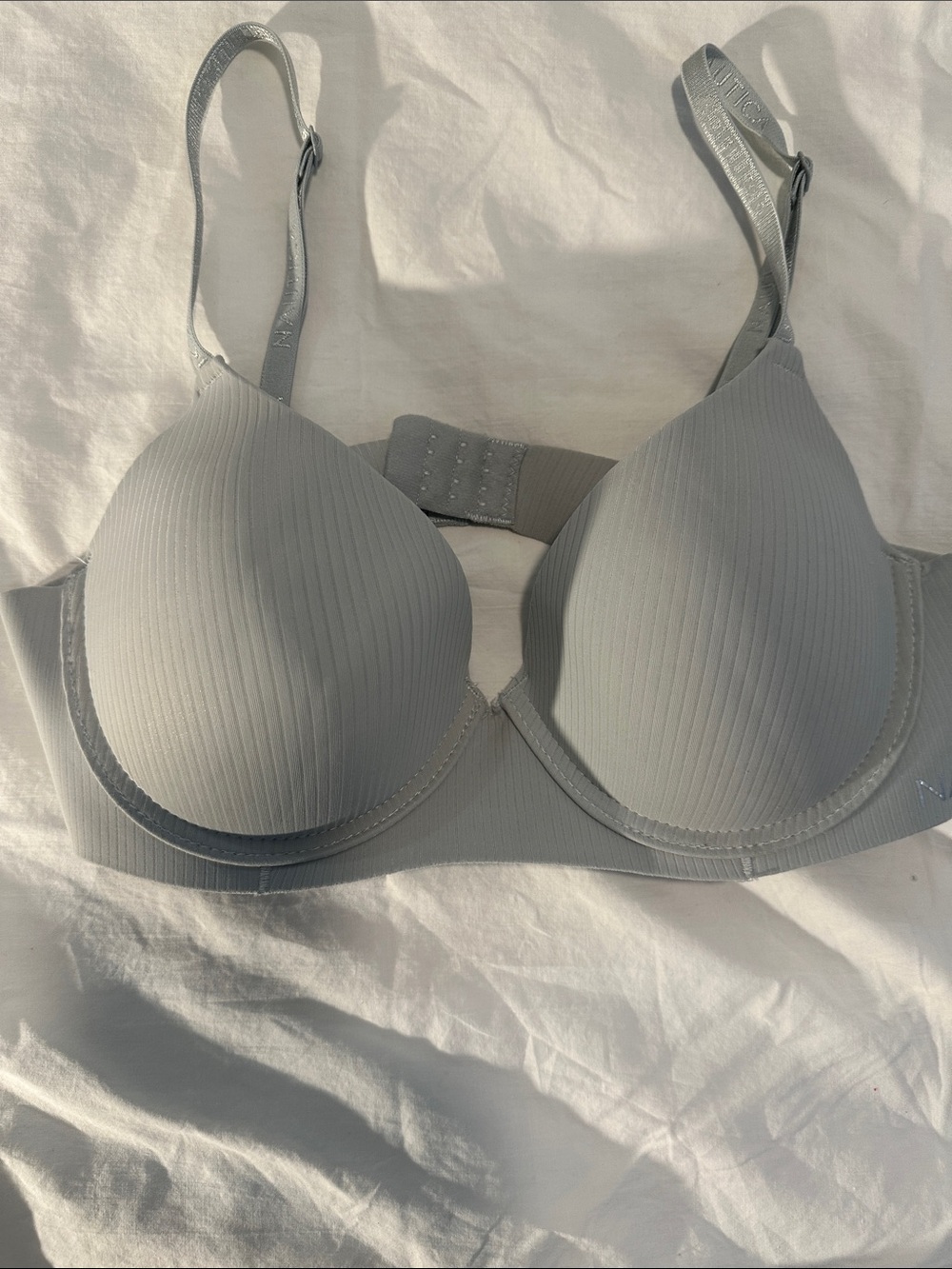 Nautica Light Gray Ribbed T-Shirt Bra